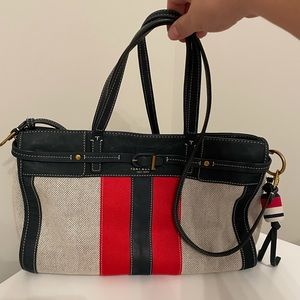 Tory Burch canvas & suede tote bag